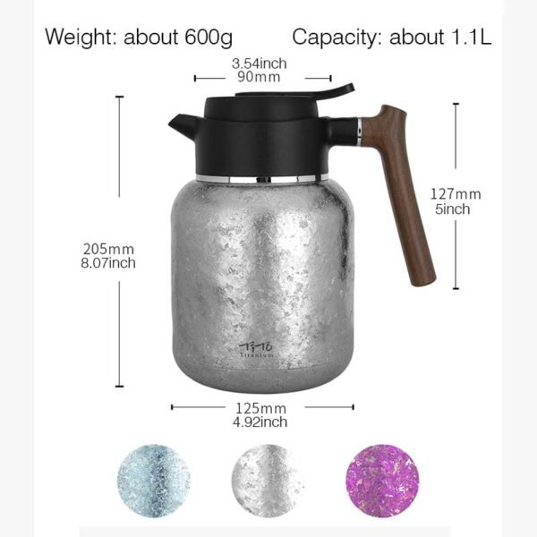 TITO TITANIUM,Pure titanium teapot, 1100ml large capacity - Image 2