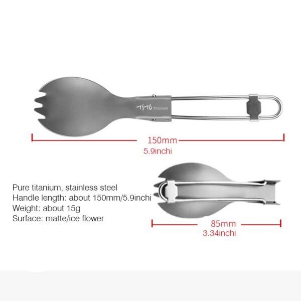 TITO TITANIUM,Outdoor pure titanium folding fork and spoon - Image 2