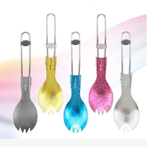 TITO TITANIUM,Outdoor pure titanium folding fork and spoon