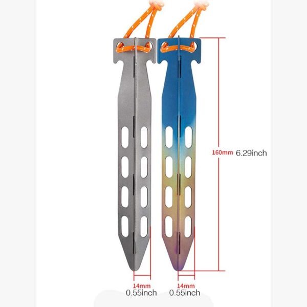 TITO TITANIUM,Outdoor pure titanium V-shaped tent nails,160MM - Image 2