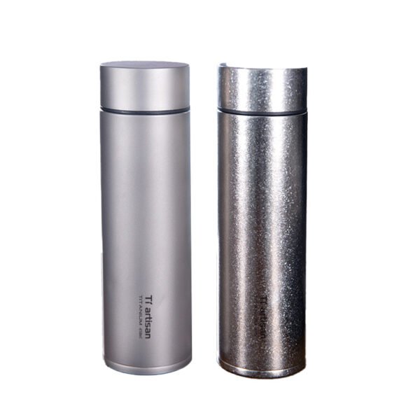 TI ARTISAN,Outdoor pure titanium thermos cup, double-layer anti-scalding titanium water cup, health water cup, titanium cup, 450ML - Image 2