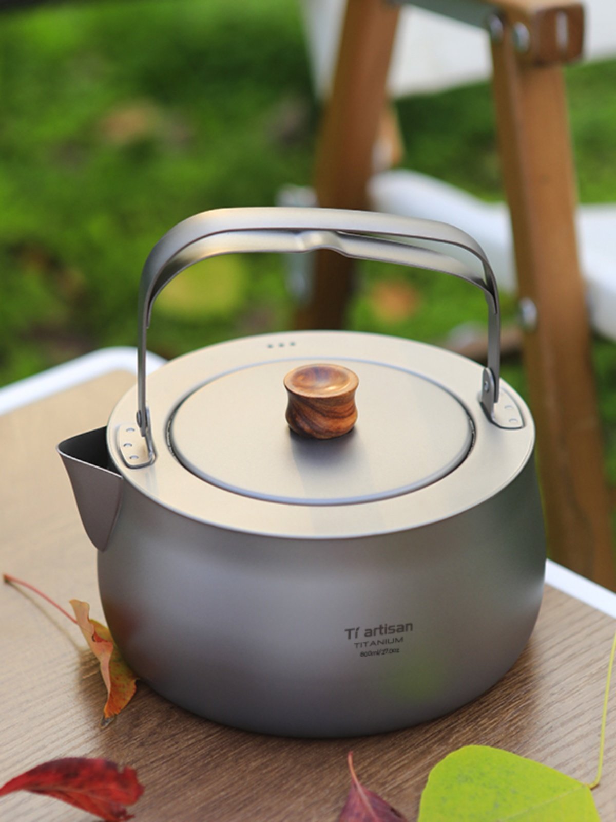 TI ARTISAN, outdoor pure titanium kettle, 800ML & 1500ML - A