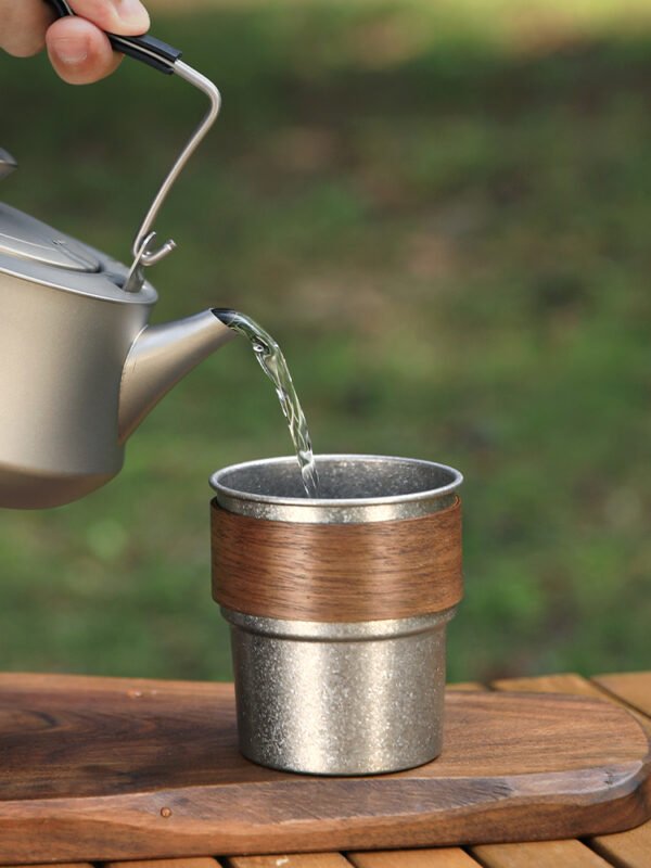 TI ARTISAN,Outdoor pure titanium water cup, camping titanium cup, camping titanium water cup, portable tea cup, coffee cup, titanium mug, 300ML - Image 5