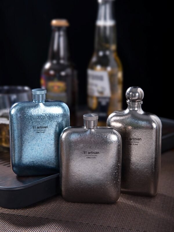 TI ARTISAN,Outdoor pure titanium wine flask, portable white wine flask, titanium wine flask, wine bottle. 170ML&230ML - Image 4