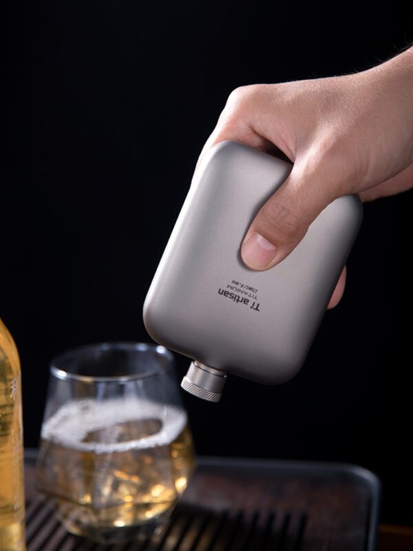 TI ARTISAN,Outdoor pure titanium wine flask, portable white wine flask, titanium wine flask, wine bottle. 170ML&230ML - Image 6