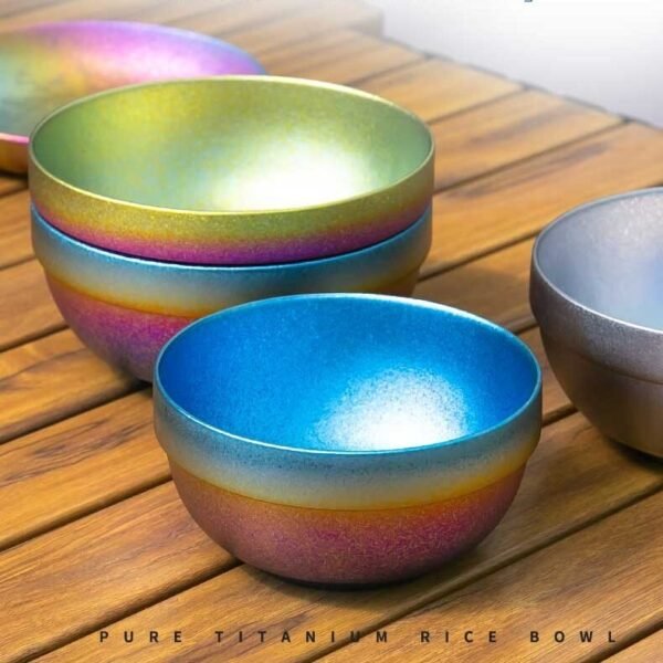 TITO TITANIUM,Outdoor pure titanium bowl children's rice bowl,350ML&450ML - Image 5