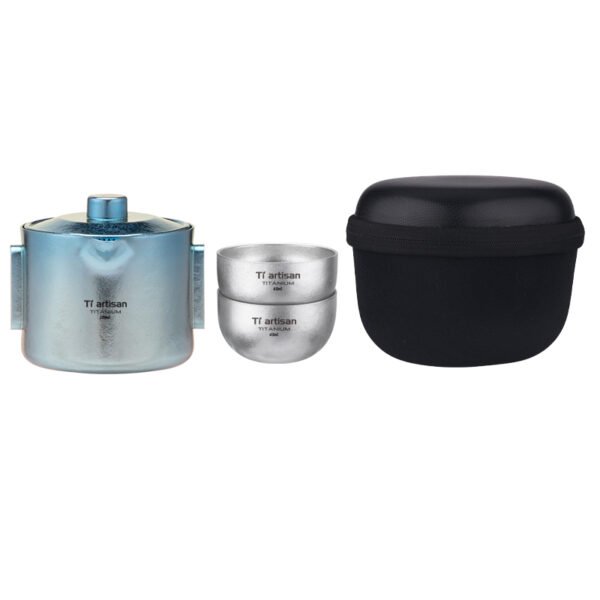 TI ARTISAN,Outdoor pure titanium tea set, 180ML&45ML - Image 4
