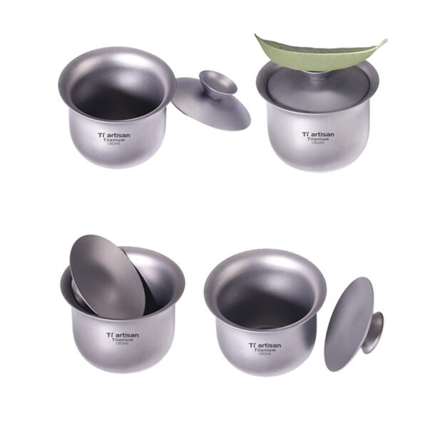 TI ARTISAN,Outdoor pure titanium tea bowl, 140ML