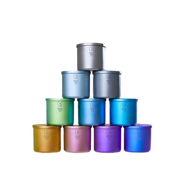 KEITH,Outdoor pure titanium CC colorful water cup, 400ML camping cup, household water cup, integrated single-layer titanium cup,400ML - Image 3