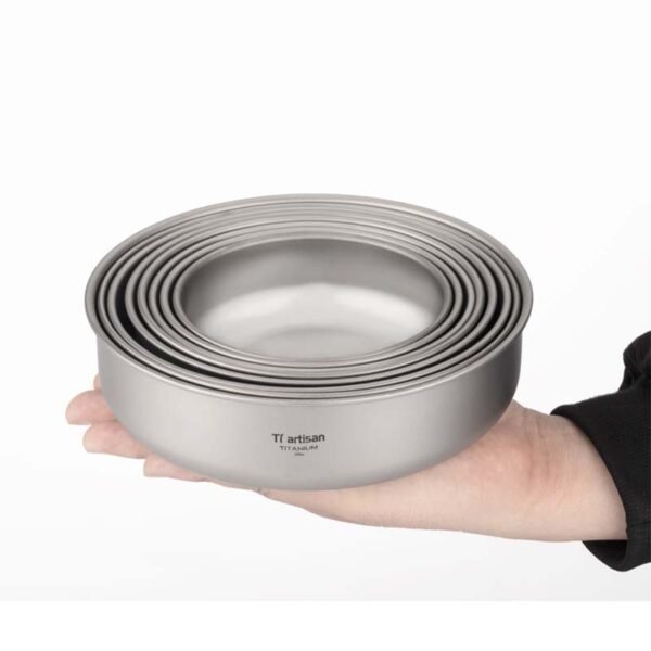 TI ARTISAN,Outdoor pure titanium bowl set, 350ML-1200ML