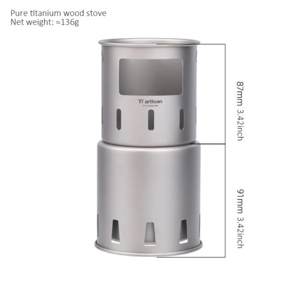 TI ARTISAN,Outdoor pure titanium round wood stove - Image 2