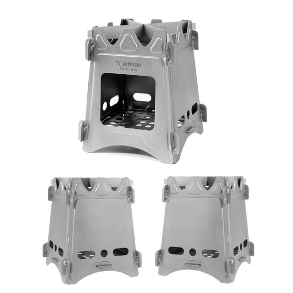 TI ARTISAN,Outdoor pure titanium wood stove, camping charcoal stove