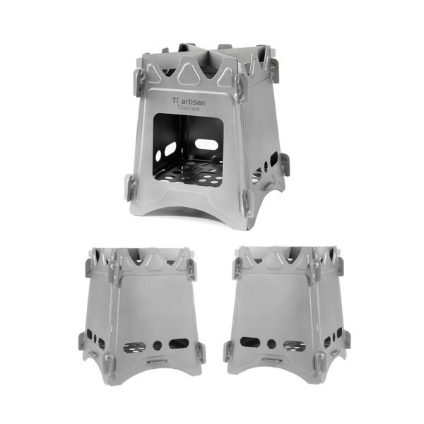 TI ARTISAN,Outdoor pure titanium wood stove, camping charcoal stove