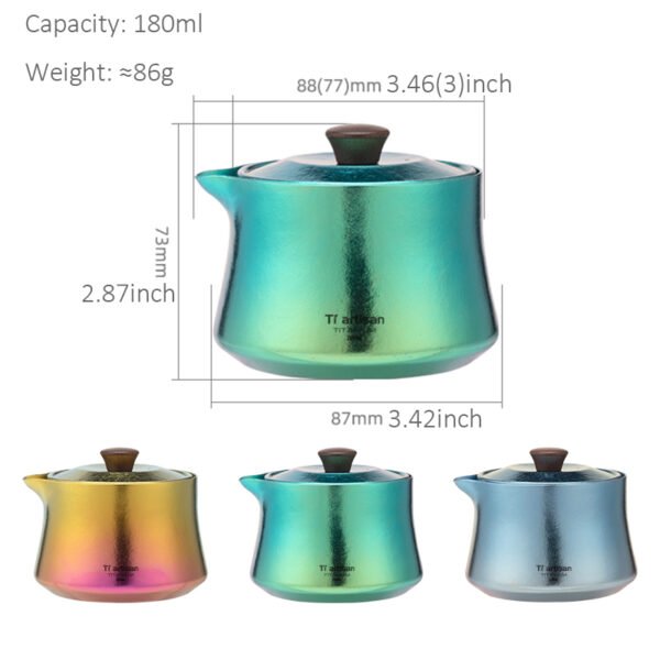 TI ARTISAN,Outdoor pure titanium tea infuser, 180ML - Image 2