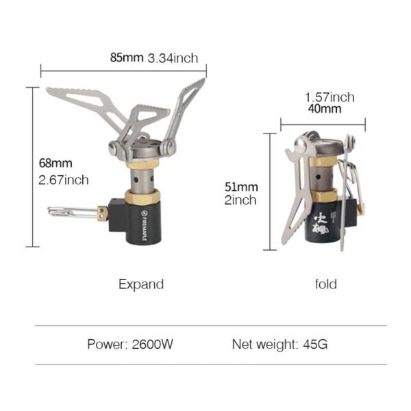 FIREMAPLE,Outdoor pure titanium stove head, camping integrated gas stove - Image 2