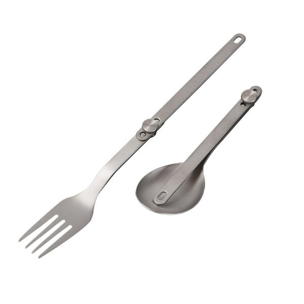 WOLFTRAIL,Outdoor pure titanium fork and spoon tableware - Image 3