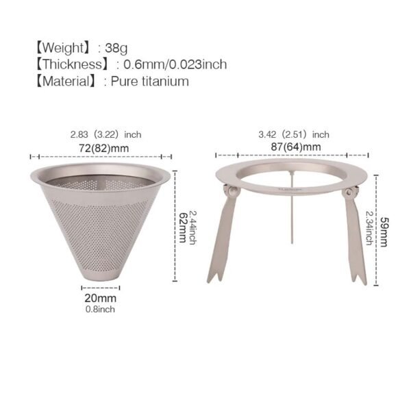 TI ARTISAN,Outdoor pure titanium coffee funnel - Image 2