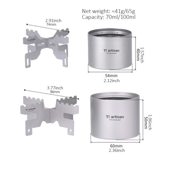 TI ARTISAN,Outdoor pure titanium alcohol stove - Image 2