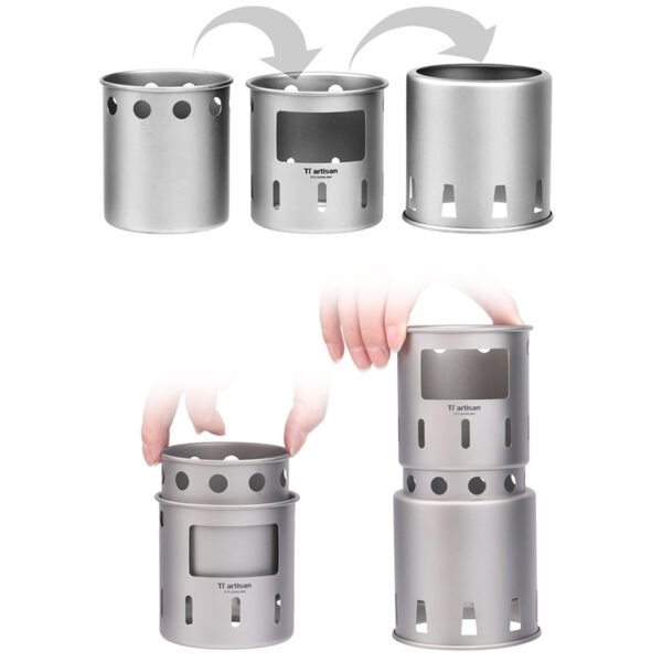 TI ARTISAN,Outdoor pure titanium round wood stove - Image 3