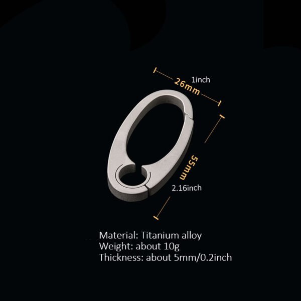 TITO TITANIUM,Outdoor oval titanium key chain - Image 2