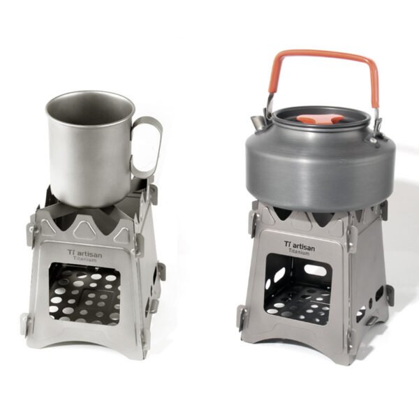 TI ARTISAN,Outdoor pure titanium wood stove, camping charcoal stove - Image 2
