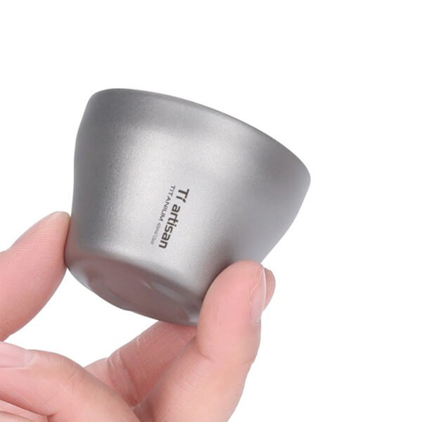 TI ARTISAN,Outdoor pure titanium tea cup, 350ML&45ML - Image 3