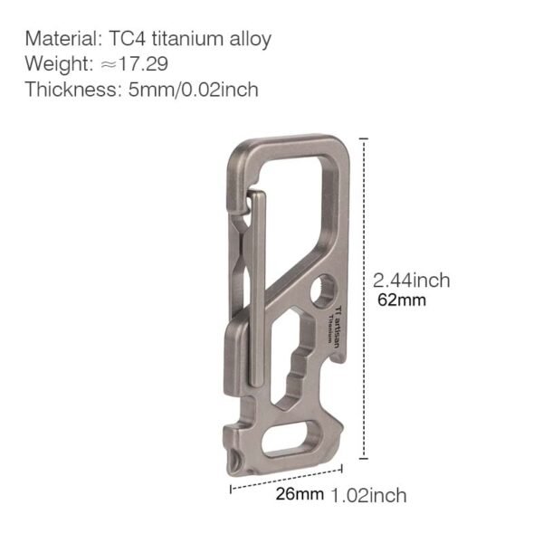 TI ARTISAN,Outdoor pure titanium multifunctional hanging buckle - Image 2