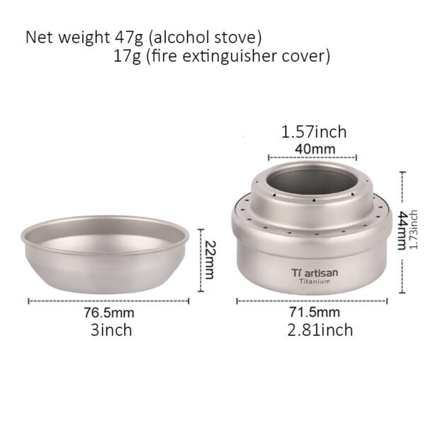 TI ARTISAN,Outdoor pure titanium alcohol stove, camping stove - Image 7