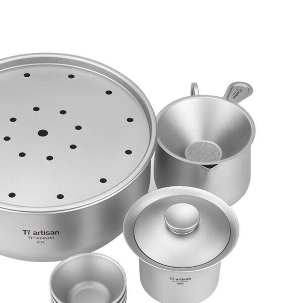 TI ARTISAN,Outdoor pure titanium tea set, 2100ML - Image 6