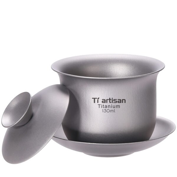 TI ARTISAN,Outdoor pure titanium tea bowl, 140ML - Image 3