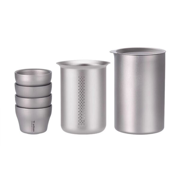 TI ARTISAN,Outdoor pure titanium tea cup, 350ML&45ML - Image 2