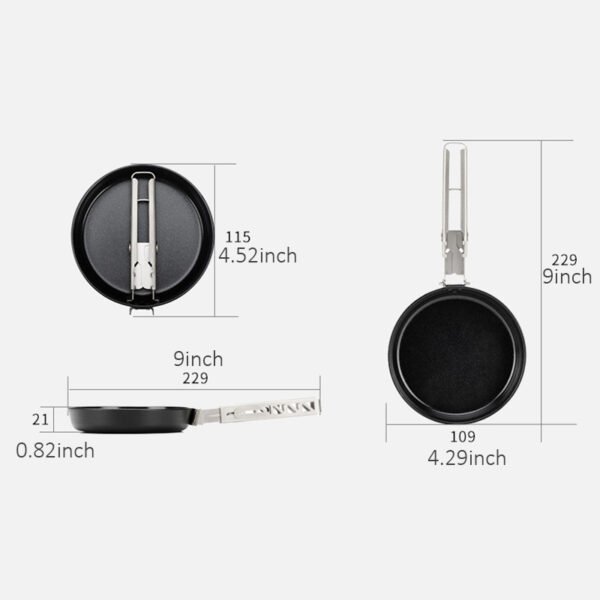 KEITH,Outdoor pure titanium non-stick frying pan, 120ML&140ML - Image 4
