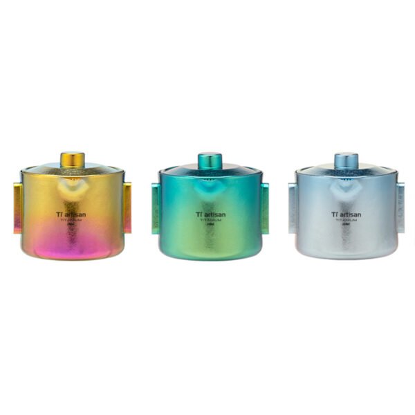 TI ARTISAN,Outdoor pure titanium tea set, 180ML&45ML