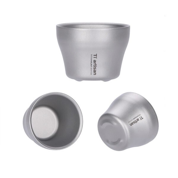 TI ARTISAN,Outdoor pure titanium tea cup, 350ML&45ML