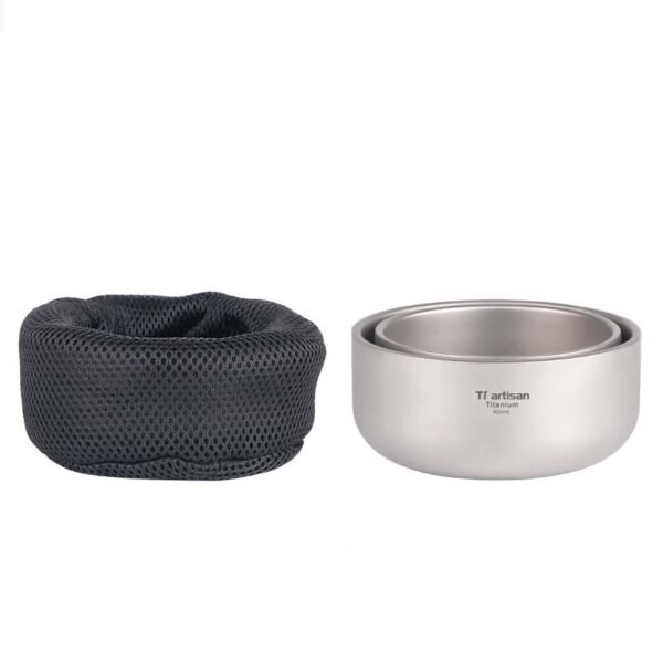 TI ARTISAN,Outdoor pure titanium children's rice bowl,250ML*450ML - Image 4