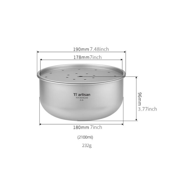 TI ARTISAN,Outdoor pure titanium tea set, 2100ML - Image 3