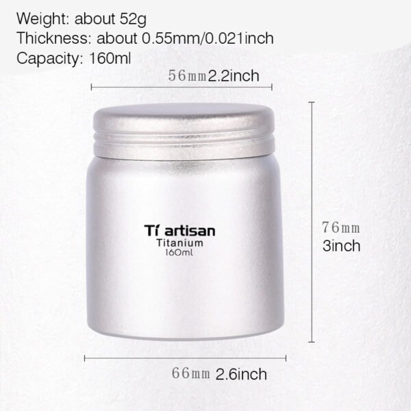 TI ARTISAN,Outdoor pure titanium tea can, 160ML - Image 2