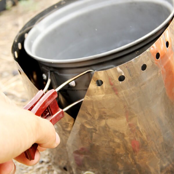 Outdoor stove pure titanium windshield, 15cm - Image 5