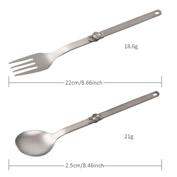 WOLFTRAIL,Outdoor pure titanium fork and spoon tableware - Image 2