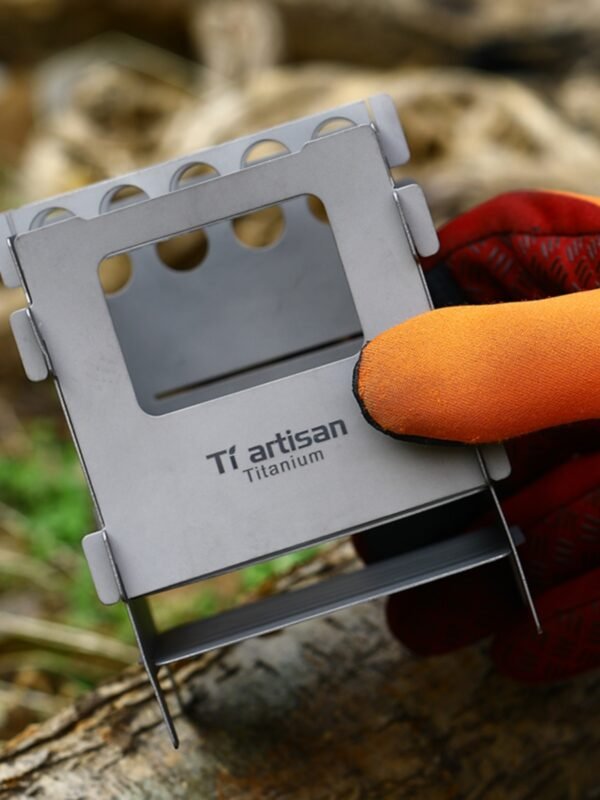 TI ARTISAN,Outdoor pure titanium wood stove, camping charcoal stove - Image 4
