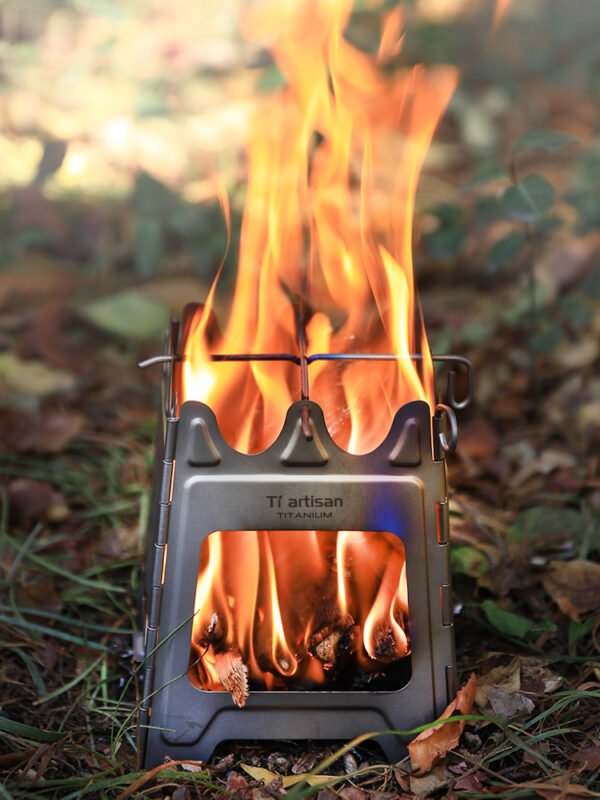 TI ARTISAN,Outdoor pure titanium wood stove, camping charcoal stove - Image 7