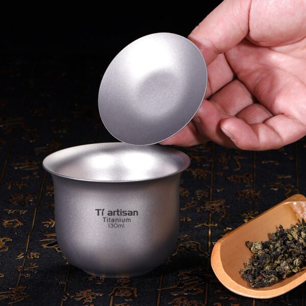 TI ARTISAN,Outdoor pure titanium tea bowl, 140ML - Image 7