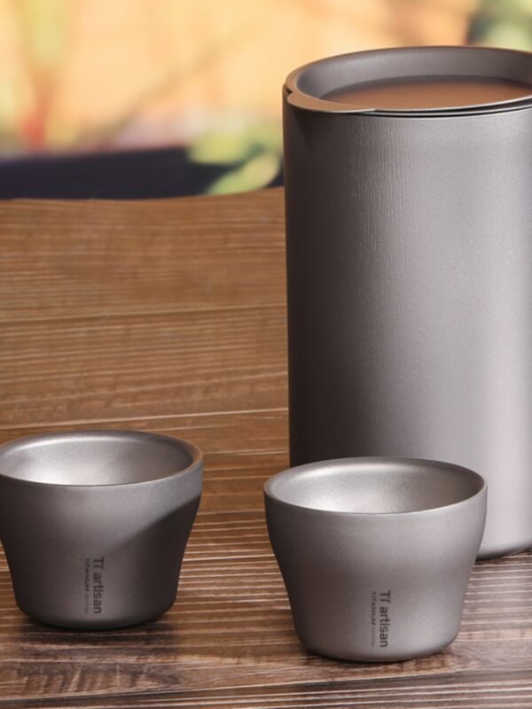 TI ARTISAN,Outdoor pure titanium tea cup, 350ML&45ML - Image 7