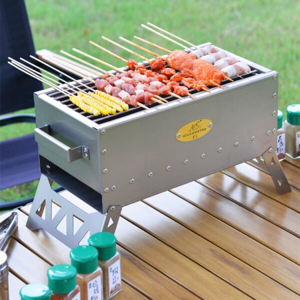 Outdoor folding pure titanium barbecue grill, camping grill - Image 5