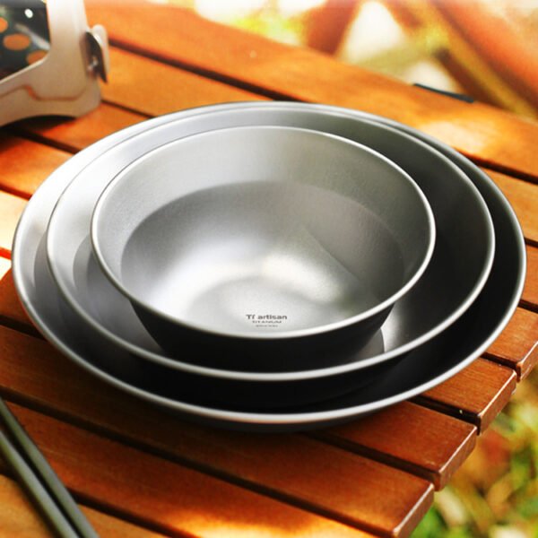 TI ARTISAN,Outdoor pure titanium bowls and plates, 500ML&750ML&850ML - Image 5