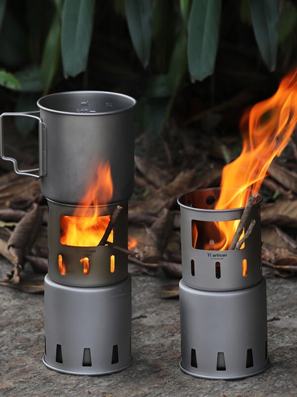 TI ARTISAN,Outdoor pure titanium round wood stove - Image 4