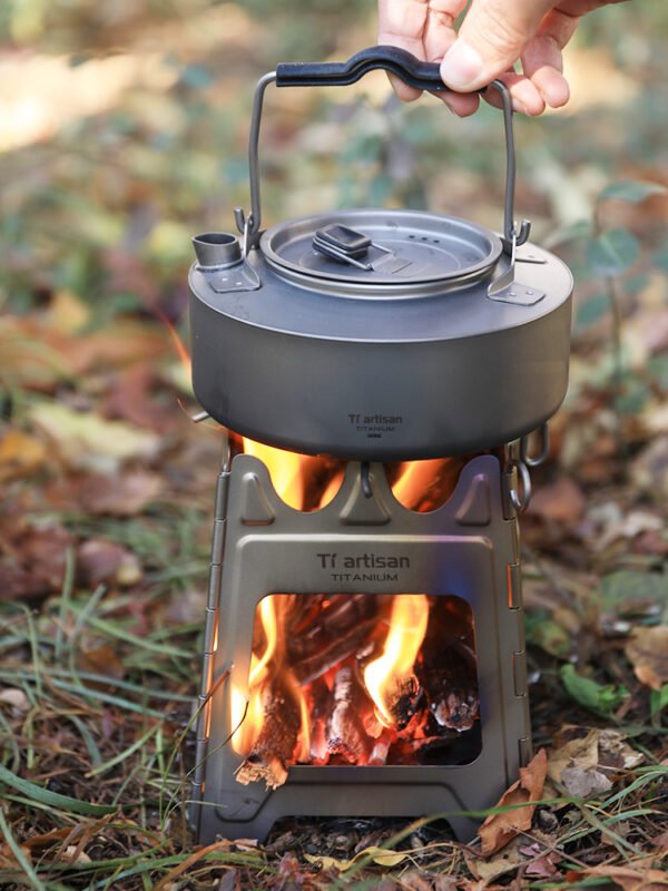 TI ARTISAN,Outdoor pure titanium wood stove, camping charcoal stove - Image 6