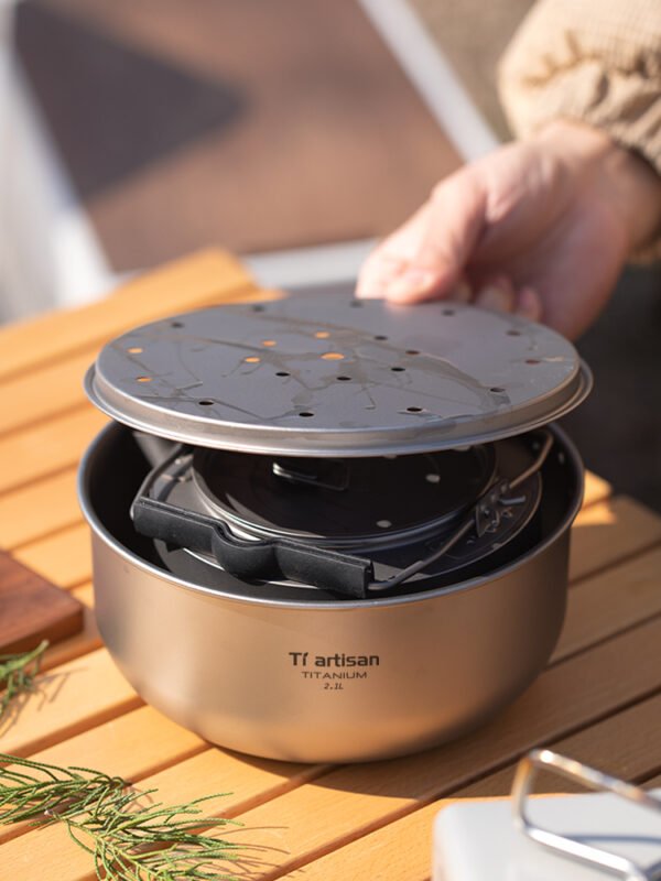 TI ARTISAN,Outdoor pure titanium tea set, 2100ML - Image 10