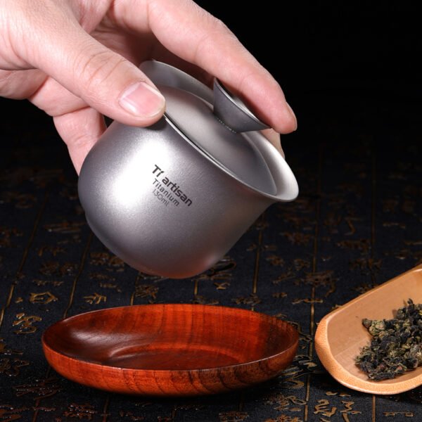 TI ARTISAN,Outdoor pure titanium tea bowl, 140ML - Image 6