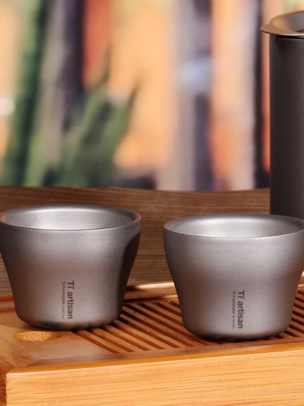 TI ARTISAN,Outdoor pure titanium tea cup, 350ML&45ML - Image 6